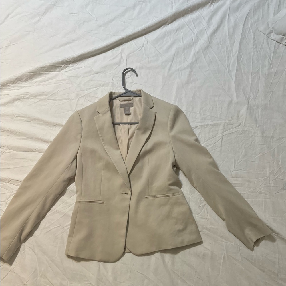 H&M Cream Tailored Blazer Suit Jacket